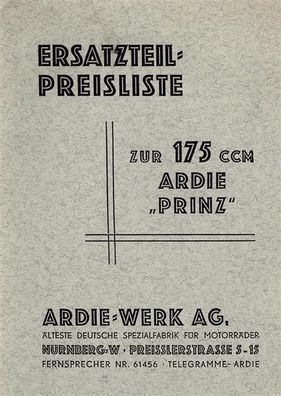 Ersatzteile Liste Ardie Prinz 175 ccm