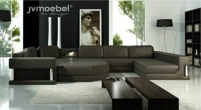 Sofas Wohnlandschaft Design Ecksofa Leder Neu U Form Sofa Couch Polster Couchen