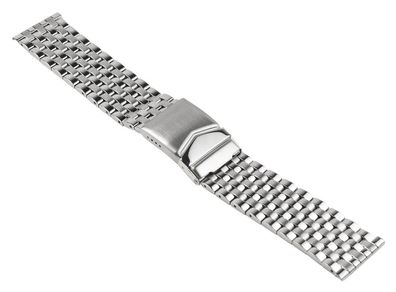 ROWI Uhrenarmband Edelstahl Silbern glänzend/ matt 24mm Made in Germany