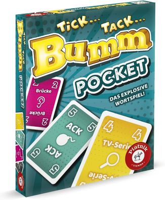 Piatnik - Tick Tack Bumm Pocket Gesellschaftsspiel Spiel Kartenspiel Kompakt