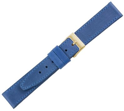 Minott Uhrenarmband blau Kalbsleder Vintage Verlauf Ton in Ton Naht