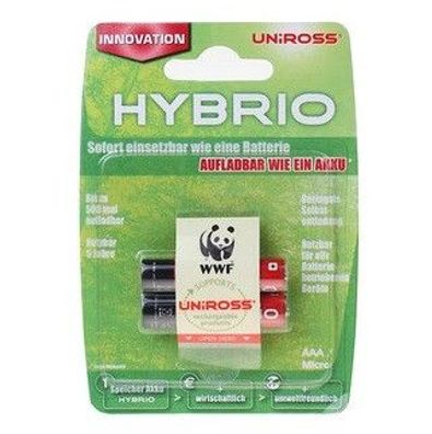 Uniross Hybrio Akku Batterien Mikro AAA 1,2V 800mAh 500x Wiederaufladbar Restposten