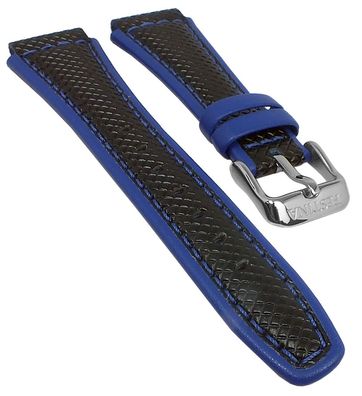 Festina | Uhrenarmband 18mm Leder schwarz/ blau blaue Naht F20460/2