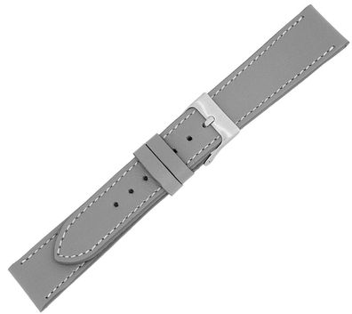 Minott Uhrenarmband Kalbsleder flach grau versiegelte Kante Verlauf