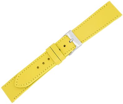 Minott Uhrenarmband Kalbsleder Ton in Ton Naht Verlauf flach gelb