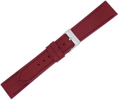 Minott Uhrenarmband Kalbsleder bordeaux Ton in Ton Naht Verlauf flach