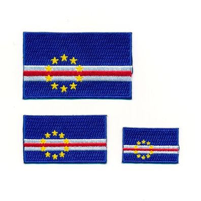 3 Kap Verde Praia Inselstaat Afrika Flaggen Patches Aufnäher Aufbügler Set 1173