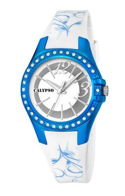 Calypso Watches K5624 Damenuhr analog mit Glitzersteinchen
