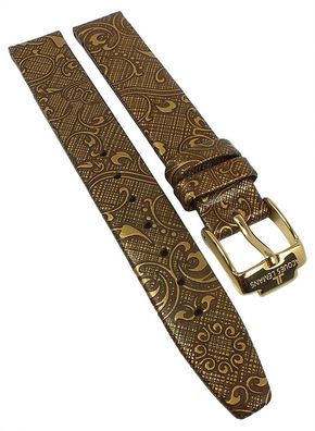 Jacques Lemans > Uhrenarmband 14mm Leder braun/ goldfarben > 1-1451