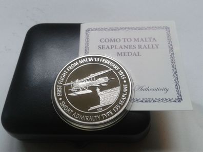 Original Medaille Malta 1. Flug Cu/ Ni-Legierung mit Box und Zertifikat NUR 800 Stück
