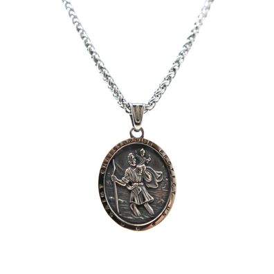Lederkette Edelstahl 316 SAINT Christopher