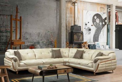 Ecksofa L-form Textil Luxus Sofa Wohnlandschaft Polster Couch Couchen Möbel