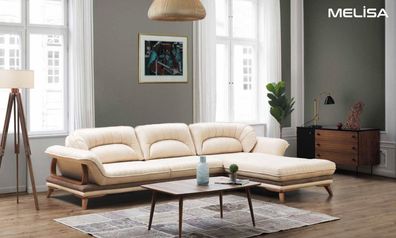 Wohnzimmer Textil L-Form Sofas Weiß Neu Ecksofa Couch Polstermöbel Eckgarnitur