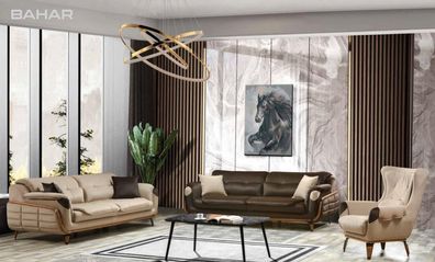 Sofa Wohnzimmer Möbel Dreisitzer Sofas Klassisches Stoff Couch Luxus Polster