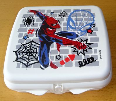 Tupperware® * * Quadratische Sandwich-Box / Brotdose * * Motiv Spiderman - WEISS