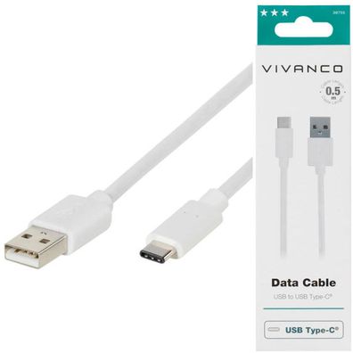 Vivanco 0,5m Typ-C Ladekabel Adapterkabel Fast charging Schnellladekabel USB-C