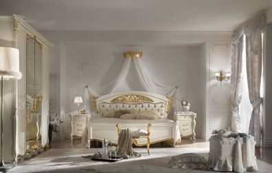 Schlafzimmer Bett Design Betten 4tlg. Set Klassische Italien Möbel Nachttisch