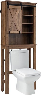 Toilettenschrank mit Schiebetür und 3-Fach verstellbaren Regalböden, Überbauschrank