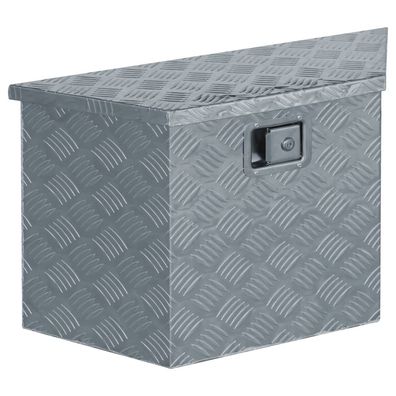 vidaXL Aluminiumkiste 70×24×42 cm Trapezförmig Silbern