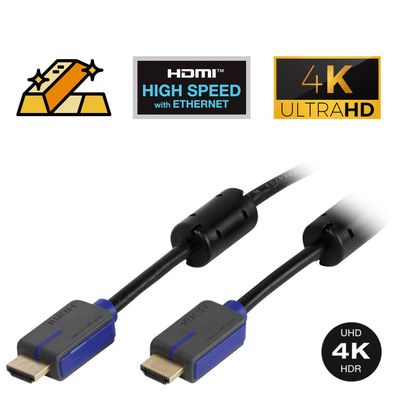 Vivanco 1,5m Ultra High End HDMI Kabel Highspeed Ethernet Premium 24kt 4K 60Hz