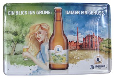 Landskron Brauerei - Apfel Radler Naturtrüb - Blechschild 30 x 20 cm