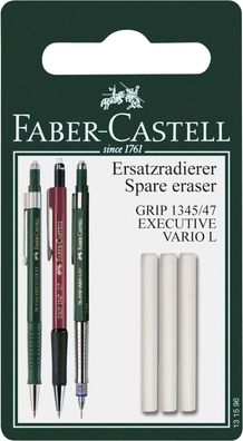 FABER-CASTELL Ersatzradierer für GRIP für 1345 und 1347 Executive (3 Radierer)