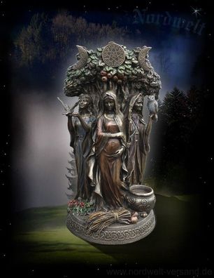 Schicksalsgöttinen - die drei Nornen - Urd, Verdandi und Skuld, Figur / Statue, bronz
