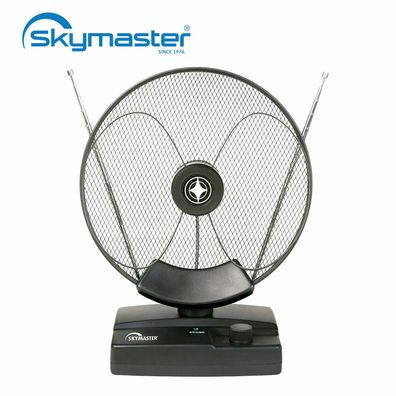 Skymaster Aktive DVB-T2 Antenne für TV-/ Radio Empfang mit 36 dB Verstärker rund