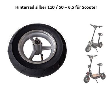 Hinterrad 110 / 50 - 6,5 Felge Reifen Schlauch Scooter E-Scooter Elektroscooter