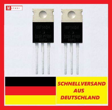 2x IRF1404 N-Channel 40V , 202A , 333W Mosfet Arduino To-220 N-Channel To220