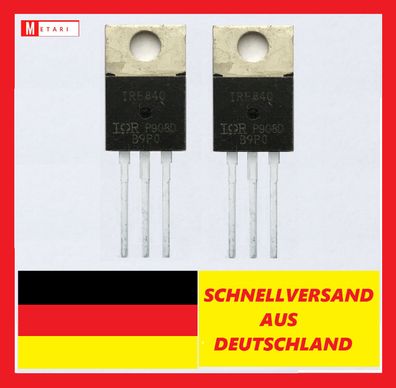 2x IRF840 , N-Kanal MOSFET Transistor, 500 V , 8 A , 125 W, TO-220AB 3-Pin