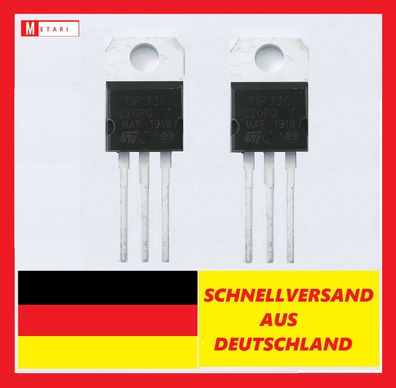 2x TIP33C Transistor NPN, 100V , 10A , 80W , TO220 Neu