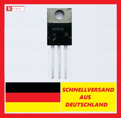 IRF610 Transistor 200V 3,3A 36W TO220 N-MOSFET