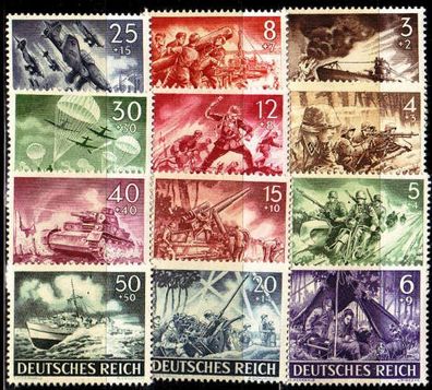 Germany REICH [1943] MiNr 0831-42 ( * */ mnh )