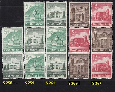 Germany REICH [Zdr] S258-S269 ex ( * */ mnh ) [01] Bauwerke