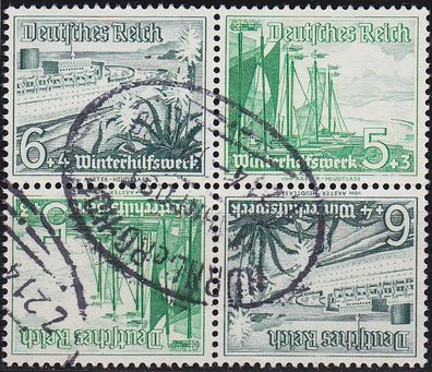 Germany REICH [Zdr] SK32 4er ( O/ used ) Schiffe kopfstend Bahnstempel