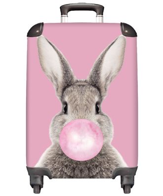 Koffer Handgepäck Trolley Rollkoffer - Kaninchen - Kinder - Rosa - 35x55x20 cm