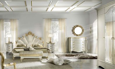 Klassisches Bett Barock Rokoko Hotel Betten Polsterbett Doppelbett Italien Möbel
