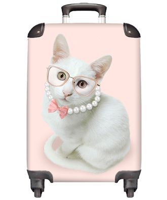 Handgepäck - Kinder Koffer - Koffer mit 4 Rollen - Koffer - Trolley - Mädchen - Katze