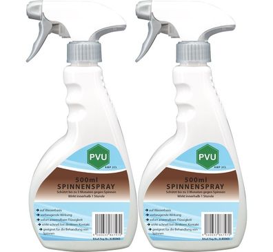 PVU 2x500ml Anti Spinnen Spray Mittel Abwehr Gift Insekten Bekämpfen frei Abwehr