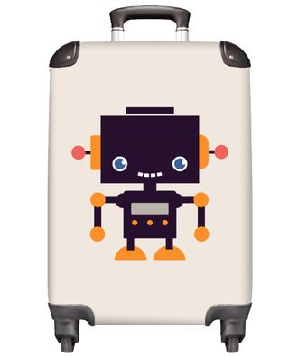 Koffer mit 4 Rollen - Koffer - Handgepäck - Trolley Koffer - Reisen - Mädchen - Robot