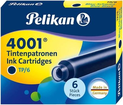 Pelikan 301184 Tintenpatronen 4001 TP/6, 6-er Pack, blau/ schwarz