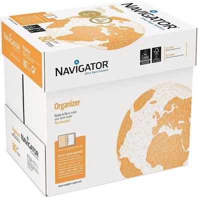 2500 Blatt Navigator Organizer 80g/ m² DIN-A4 - 4-fach gelocht