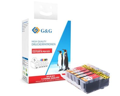 G&G Tinte kompatibel zu Canon PGI-525 / CLI-526 -Multipack- je 1x schwarz, fotosch...