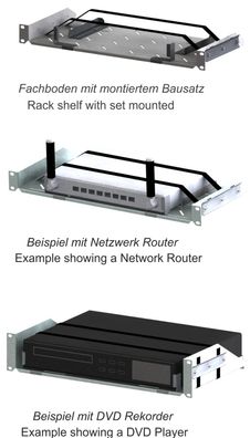 Rack Magic 1HE Transportfähiger Fachboden 220mm Tiefe - 19"