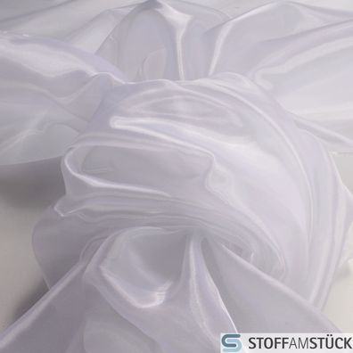 2 Meter Stoff Polyester Organza weiß transparent leicht