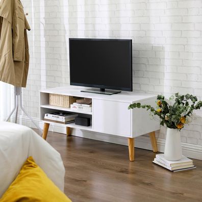 Hansiro TV-Lowboard TV-Ständer 110 x 40 x 49,5 cm Weiß