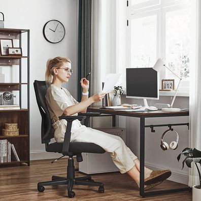 Hansiro Bürostuhl Schreibtischstuhl in Netzoptik bis 120 kg belastbar Schwarz