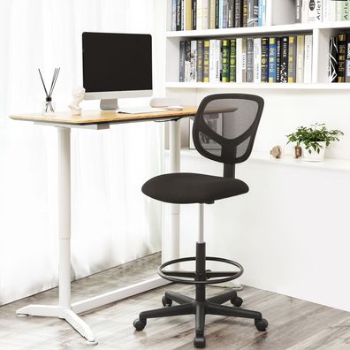 Hansiro Bürostuhl Schreibtischstuhl mit Netzbezug bis 120 kg belastbar Schwarz