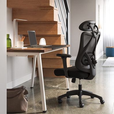 Hansiro Bürostuhl Schreibtischstuhl verstellbar bis 150 kg belastbar Schwarz
